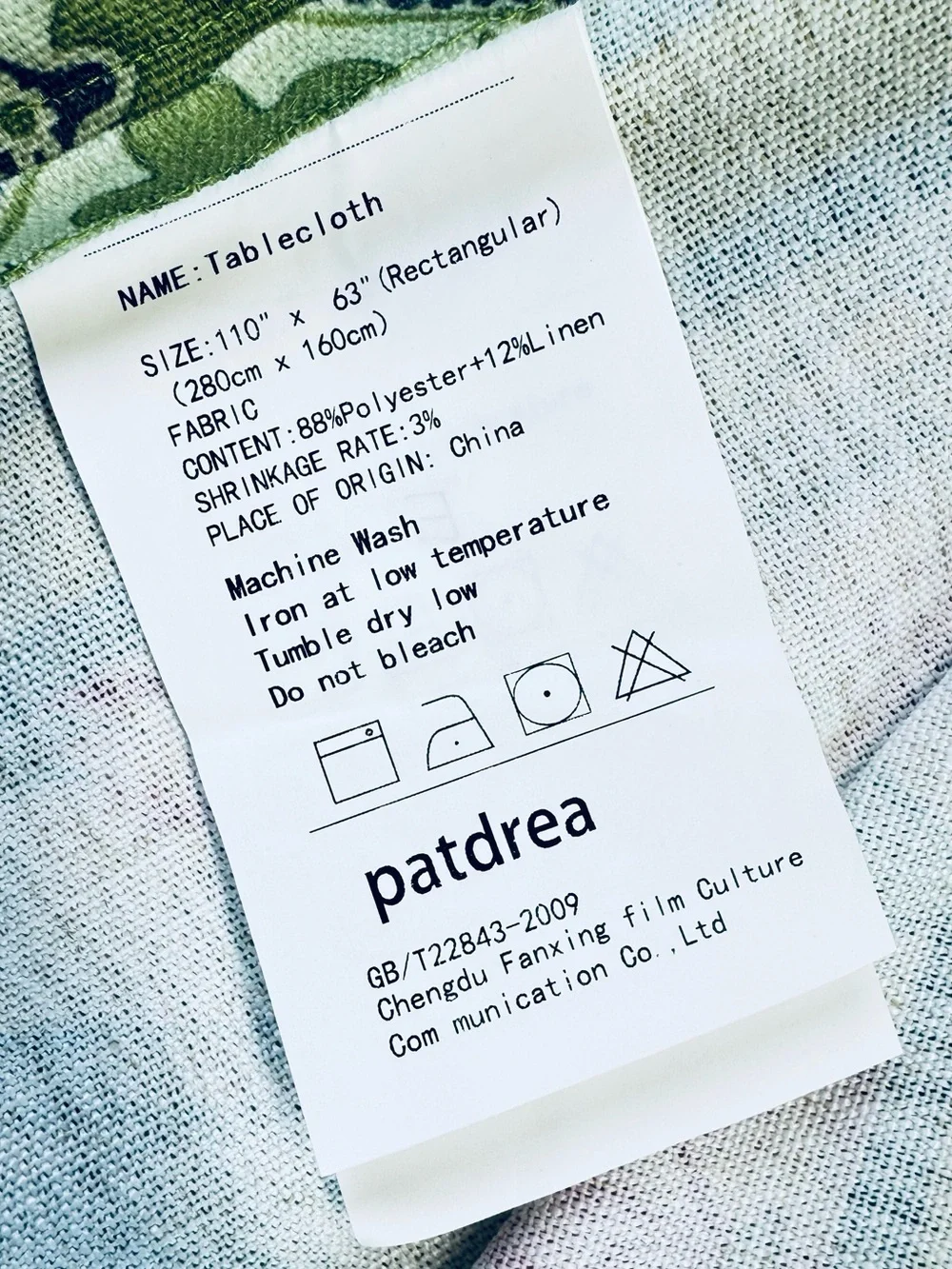 Patdrea Vintage French Linen Tablecloth, Rectangular, 110